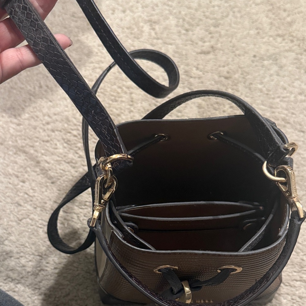 Michael Kors Tan and Brown Mini Bucket Bag - Picture 8 of 9